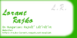 lorant rajko business card